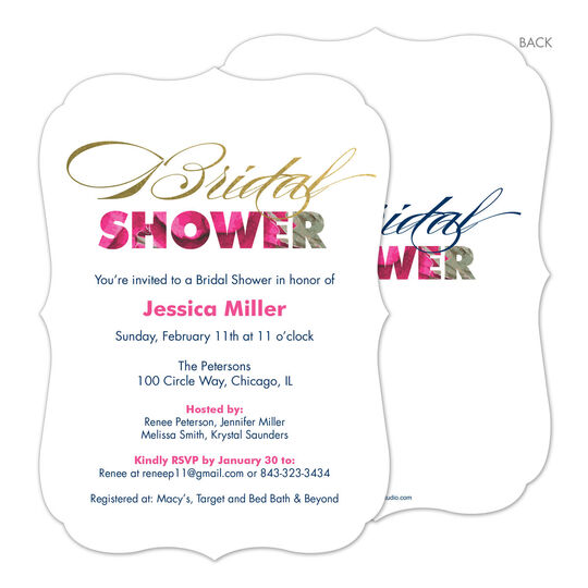 White Floral Bridal Shower Invitations